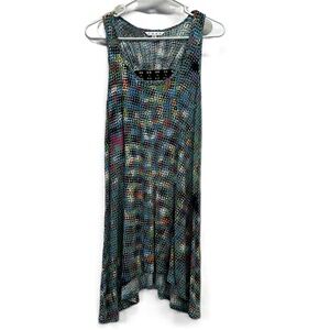 CAbi Geo‎ Print Multicolored Racerback Trapeze Tank Dress Style 301 Medium